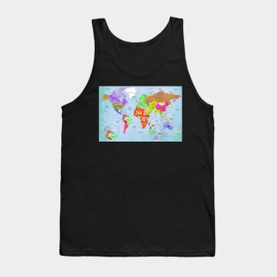 World Map With Countries Art Tank Top